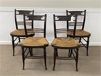 4 Fancy Sheraton Country Painted Chairs