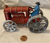 Fordson Toy Tractor Cast Red with Silver Wheels.