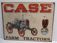 Case farm tractors tin sign. Measures 16" W x 12"