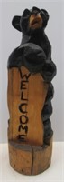 Carved Wood Welcome Bear. Stands 27" T.