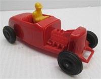 Red Race Car with Driver. Plastic.