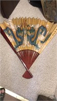 Large Hand Painted Oriental Fan