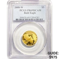 2008-W $5 8.4g Gold Bald Eagle PCGS PR69 DCAM