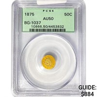 1875 Round California Gold Half Dollar PCGS AU50