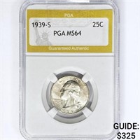 1939-S Washington Silver Quarter PGA MS64
