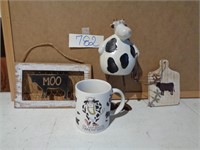 Cow Lot Cow Cup, Metal Standing Cow 9 1/2in...