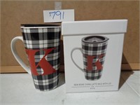 Joyland Latte Coffee Mug w/Sipping lid 6 1/2in