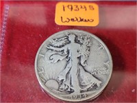 1934 S Silver Walking Liberty Half Dollar