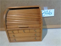 Roll Top Desk Recipe Box Wood Looks like Mini Furn