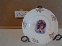 Victorian Lady Decorator Plate 7 1/4in