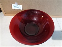 Large Ruby Red Glass Mixing Bowl Ancho Hocking
