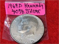 1969 D 40% Silver Kennedy Half Dollar