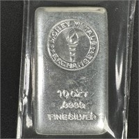 10 Oz .999 Fine Silver Money Metals Bar