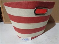 2 Handled Red & White Storage Container Cloth