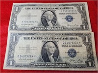 (2)  1935 E One Dollar Silver Certificate