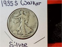 1935 S Silver Walking Liberty Half Dollar