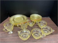(25) Pieces Topaz Vernon Glass - Indiana Glass