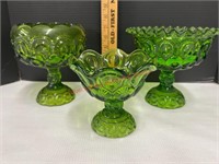 Le Smith Moon & Stars Green Glassware