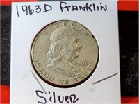 1963 D Silver Franklin Half Dollar