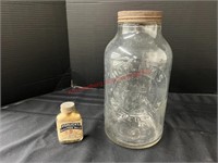 Horlick's Malted Milk 11" Tall Glass Jar, & 3 1/2