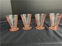 (4) Mayfair Footed Juice Glasses- Rare