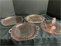 (3) 12" Mayfair Open Rose Platter/Cake plates,