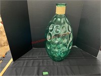 24" Tall Green Glass Vase "Spanish"