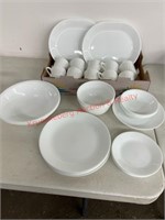 Assortment of White Corelle Dishes