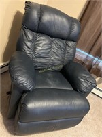 Navy leather recliner chair