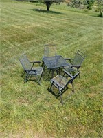 5pc out door set folding chairs metal