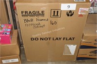 black framed recessed cabinet