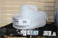 12- white cowboy hats