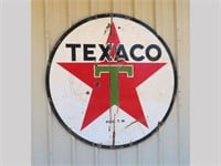 72" Original Texaco Double Sided Porcelain Sign