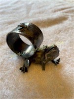 Silver plate frog napkin ring
