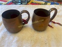 2 copper mugs