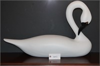 Large Carved Swan Decoy 2002 By Dave Walker