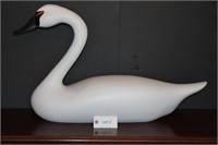 Large Carved Swan Decoy 1996 By Patrick Vincenti