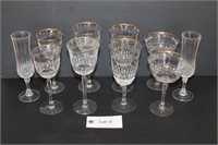 (33) Lenox Crystal Drinking Glasses With Gold Rim