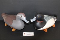 Pair Of Black Head Duck Decoy By Patrick Vincenti