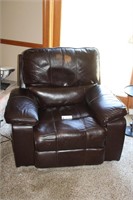 Brown Leather Reclining Easy Chair Power