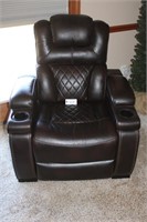 Diamond Stitch Leather Power Reclining Chair