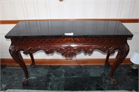 Beautiful Carved Console Table With Stone Top