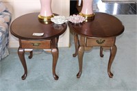 Pair Of Broyhill Queen Anne Side Tables