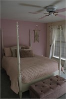 (4) Post Bed With Bedding Mattress & Box spring