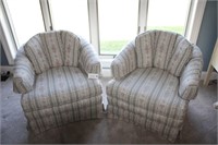 (2) Upholstered Swivel Chairs Pennsylvania House
