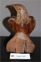 Wood Carved Eagle Statue 10"T