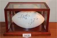 Autographed Football (9) Signature In Case