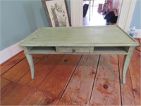 GREEN PAINTED COFFEE TABLE WITH 1 DRAWER