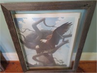 BALD EAGLE PRINT FRAMED GLASS HAS COME OUT OF