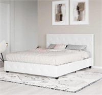 Upholstered Platform Bed with Headboard and